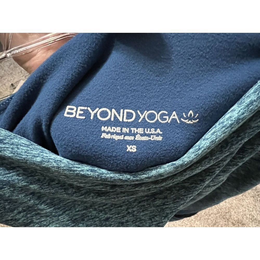 Beyond Yoga Space Dye Blue Slant Stripe Sheer panel leggings Xs - Picture 4 of 9
